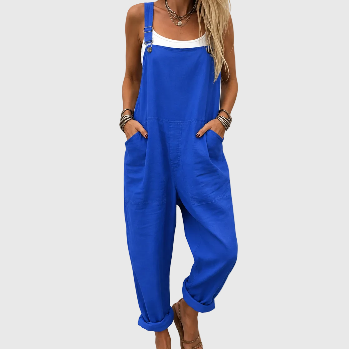 Salopette in jeans blu per tutti i giorni