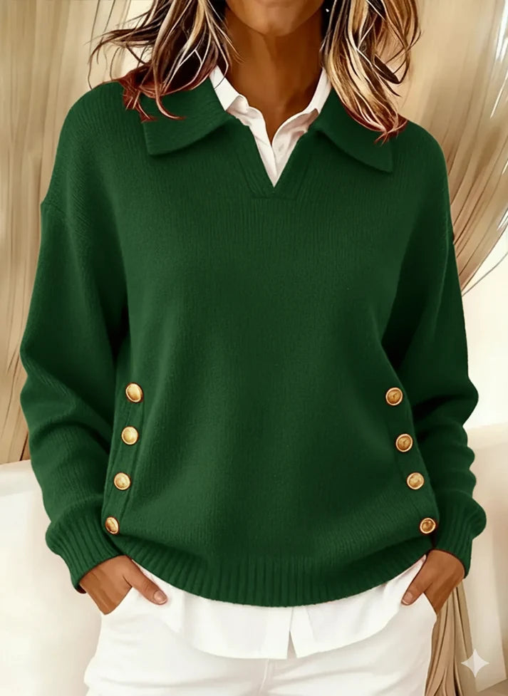 Antonietta | Maglione con Collo Polo e Bottoni