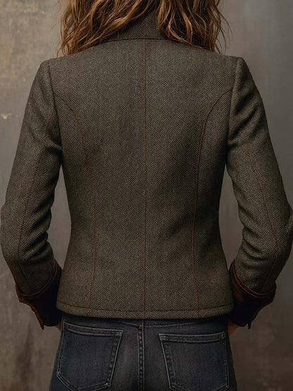 Dolores | Blazer in Twill con Profili a Contrasto