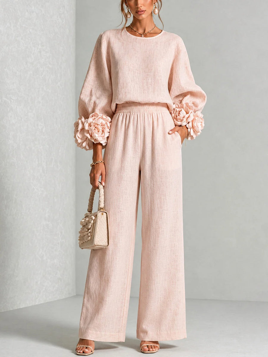 ROSALIE | Completo a due pezzi con polsini floreali