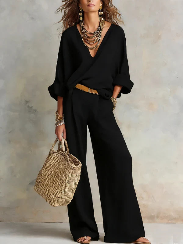 TARA | Coordinato resort con pantalone palazzo
