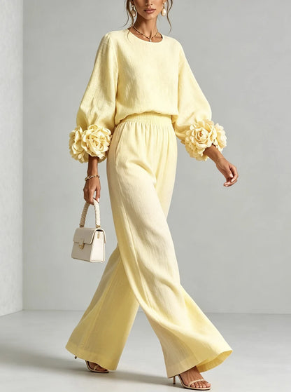 ROSALIE | Completo a due pezzi con polsini floreali
