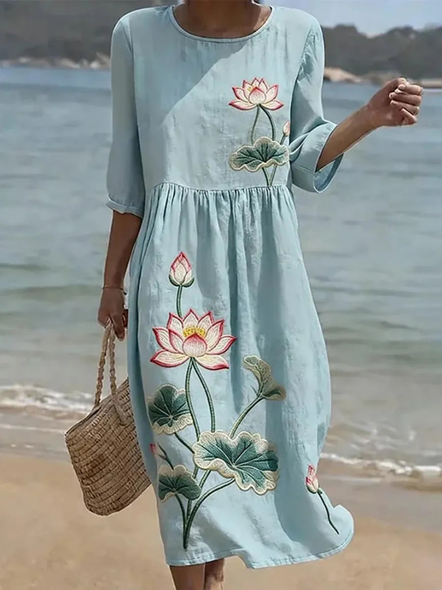 Abito casual da donna a stampa floreale