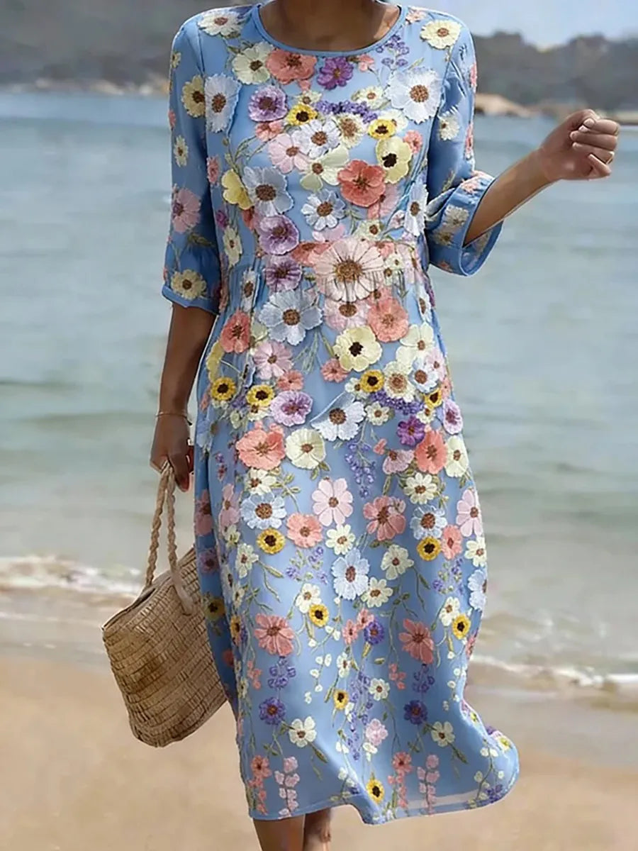 Abito casual da donna a stampa floreale
