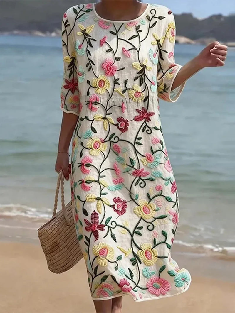 Abito casual da donna a stampa floreale
