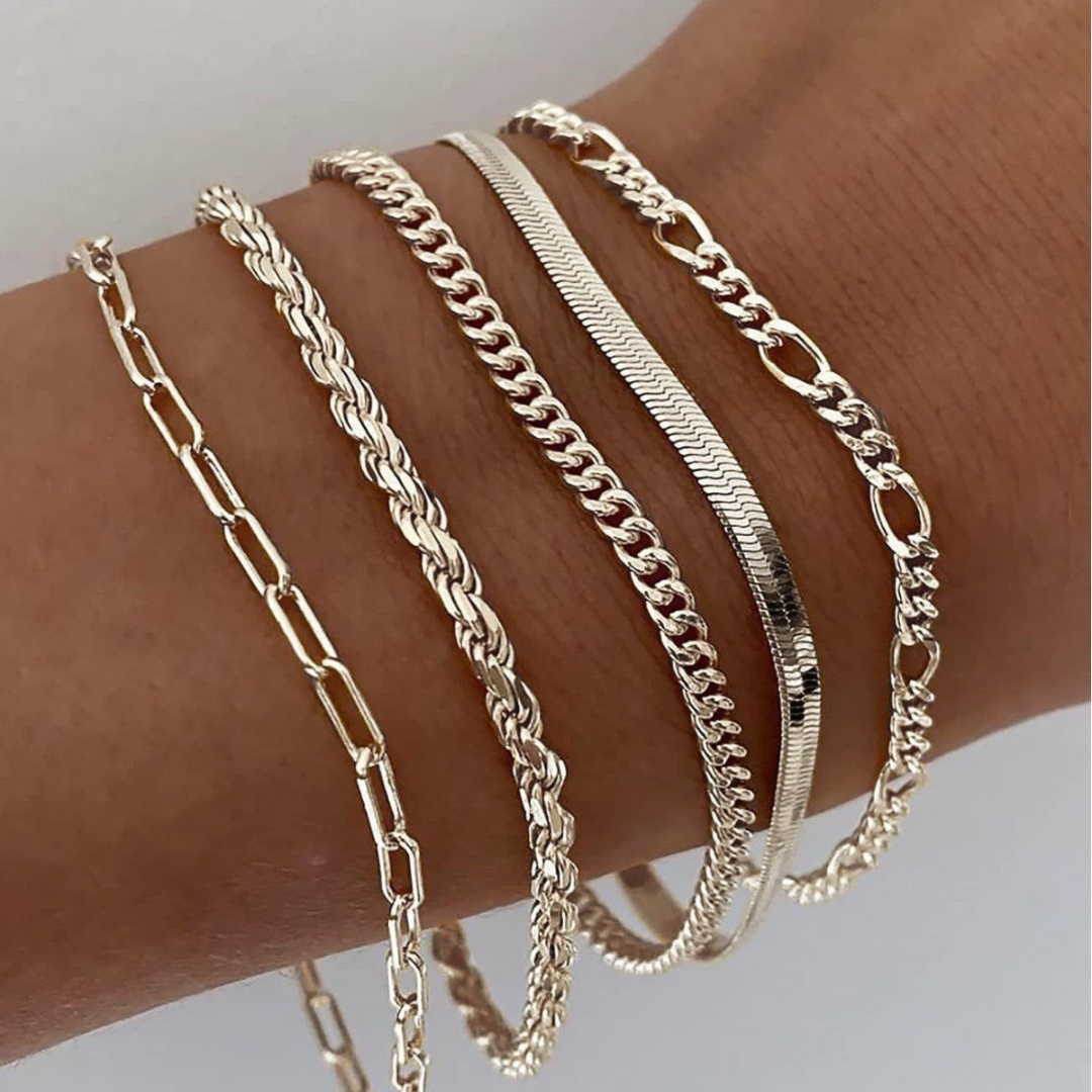 Eleonora | set di braccialetti dorati