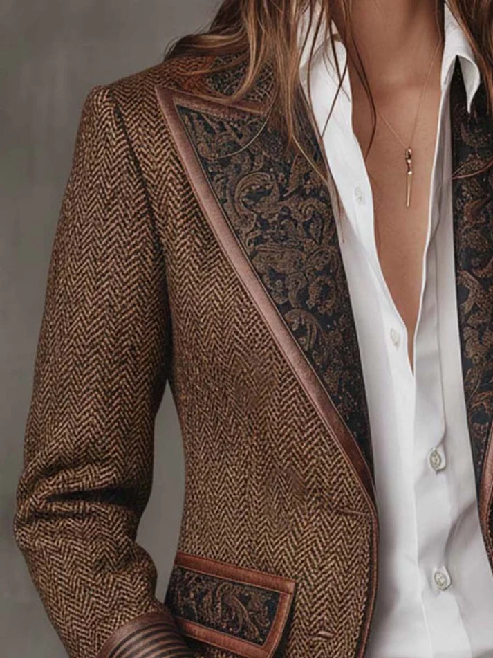 Consuelo | Blazer con Inserti a Spina di Pesce