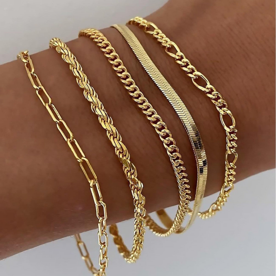 Eleonora | set di braccialetti dorati
