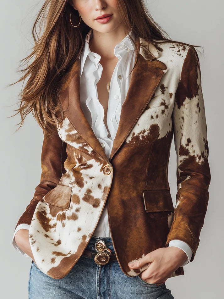 Manuela | Blazer con Stampa Animalier Vintage