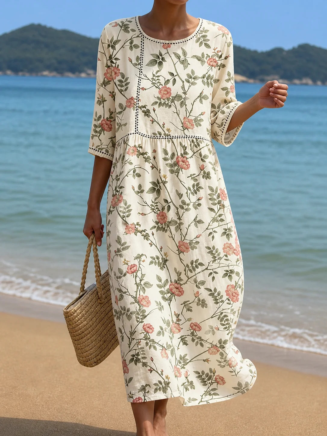 Abito casual da donna a stampa floreale
