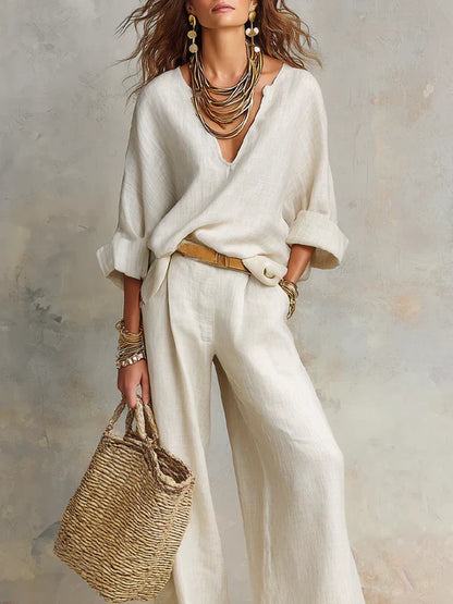TARA | Coordinato resort con pantalone palazzo