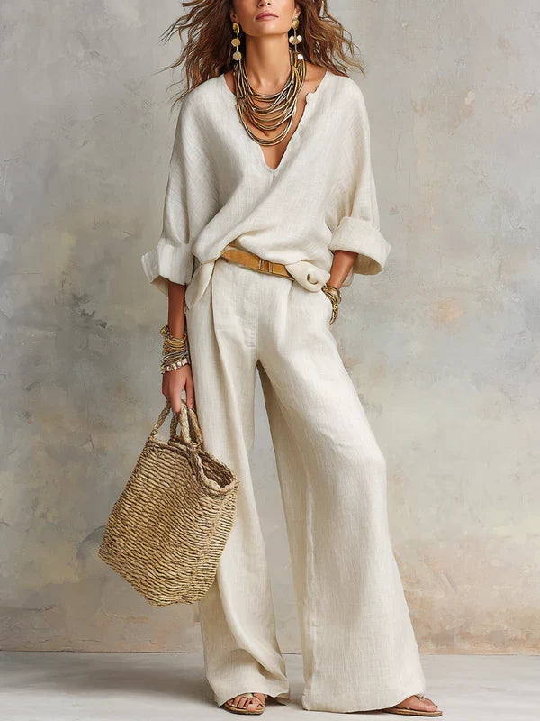 TARA | Coordinato resort con pantalone palazzo