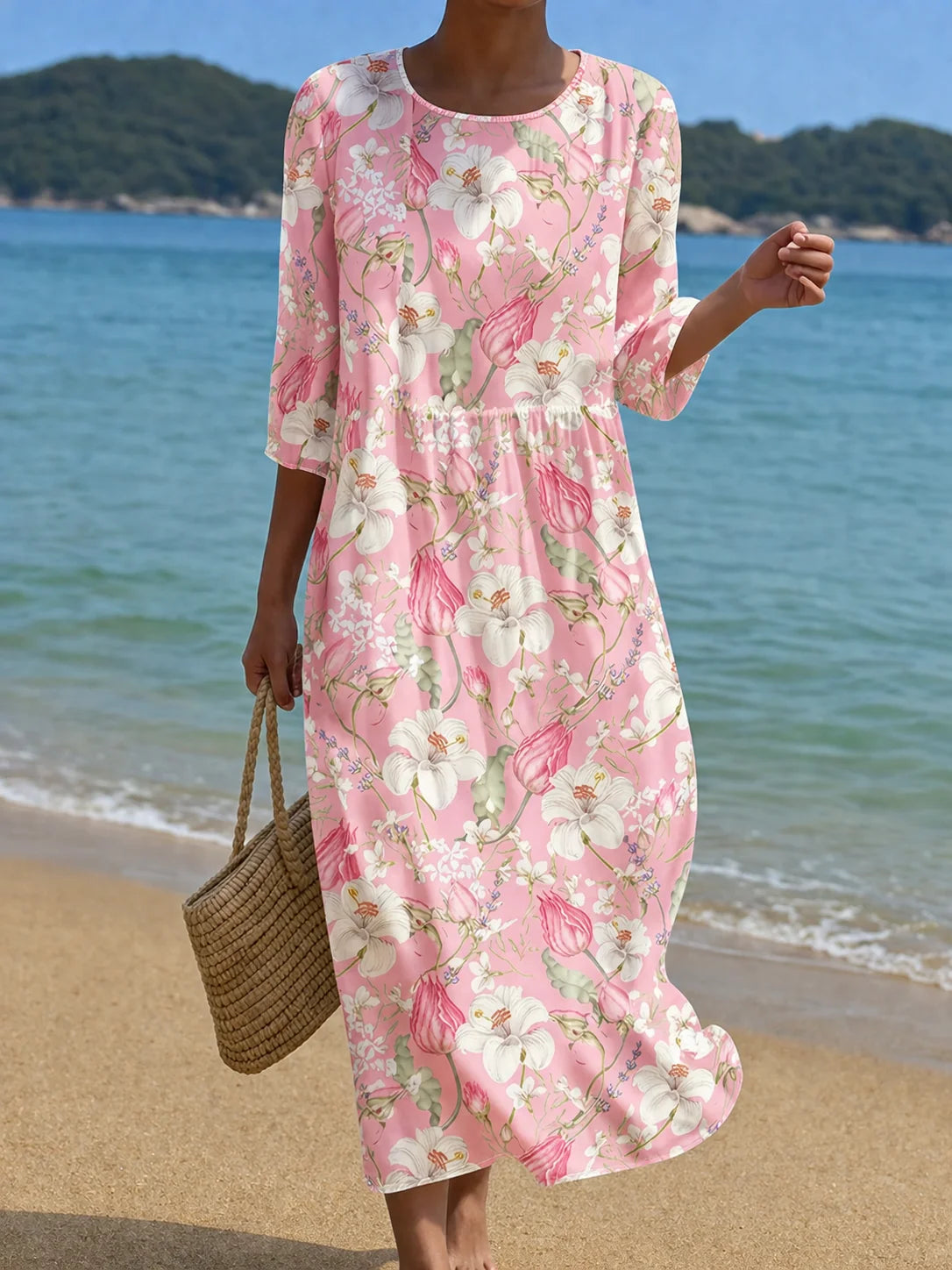 Abito casual da donna a stampa floreale