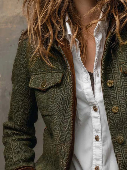 Dolores | Blazer in Twill con Profili a Contrasto