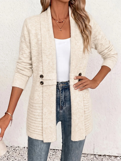Xalviere | Cardigan elegante da donna - Aperto sul davanti e vita sagomata
