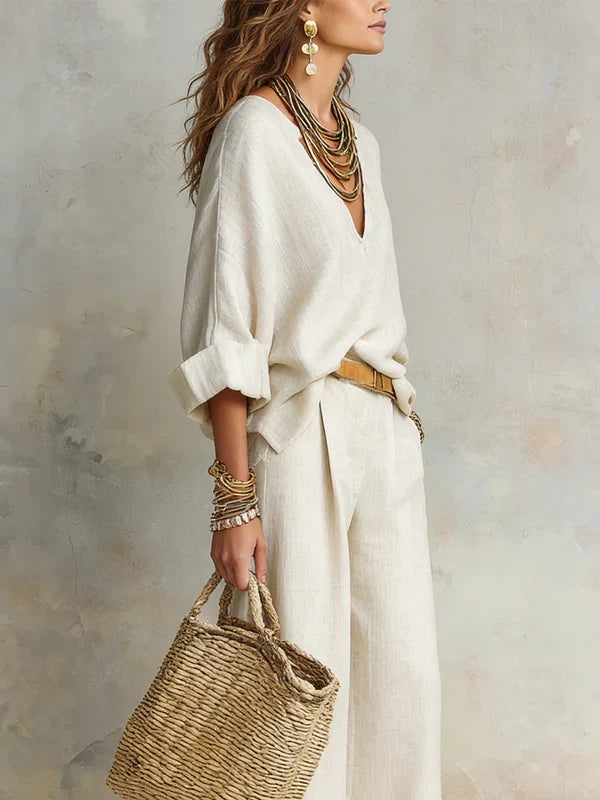 TARA | Coordinato resort con pantalone palazzo