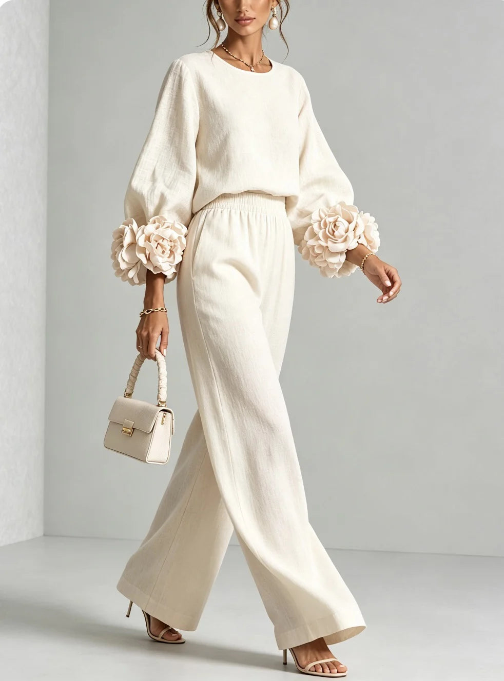 ROSALIE | Completo a due pezzi con polsini floreali