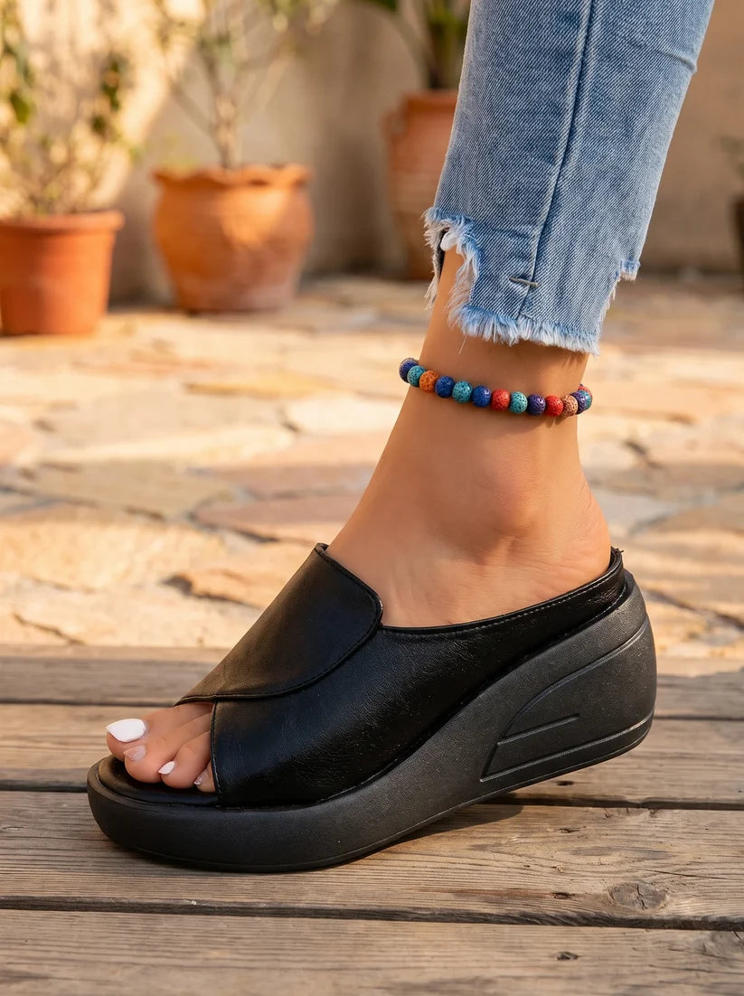 Celine | Sandali Ortopedici con Zeppa Senza Lacci