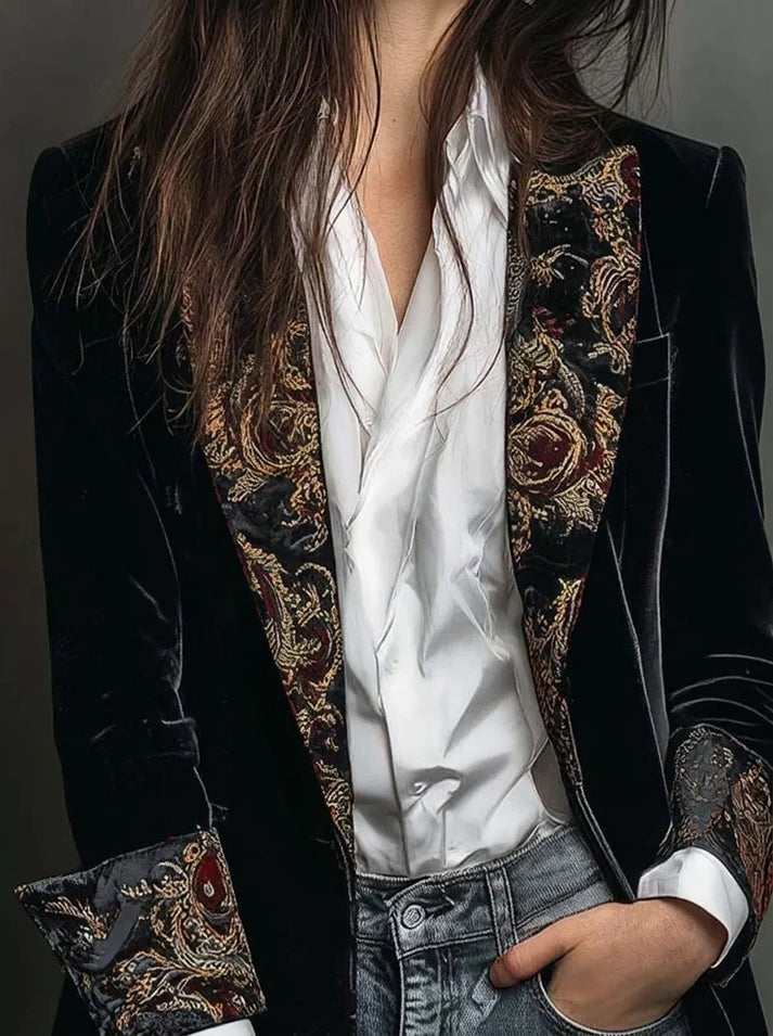 Marta | Blazer dal Taglio Sagomato con Stampa Barocca