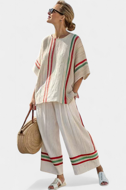 Truvane | Blusa boho a stampa comoda e pantaloni larghi