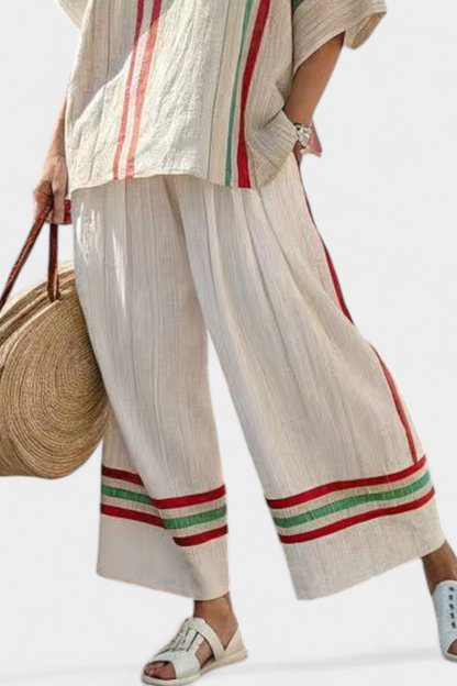 Truvane | Blusa boho a stampa comoda e pantaloni larghi