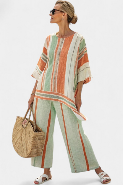 Bellmere | Top Asimmetrico Elegante & Pantaloni Ampi