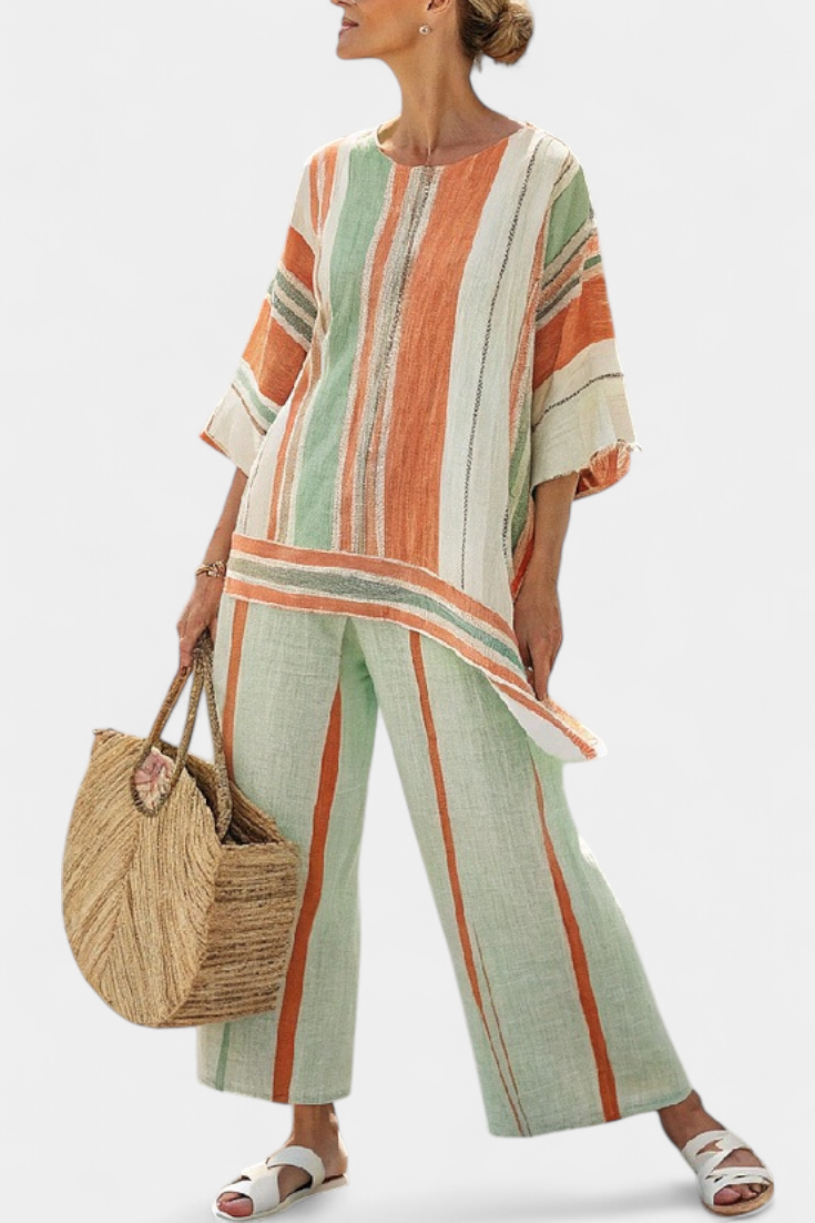 Bellmere | Top Asimmetrico Elegante & Pantaloni Ampi