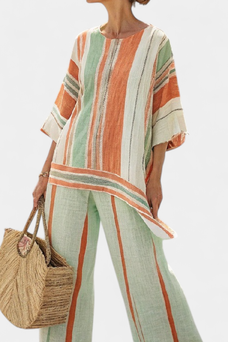 Bellmere | Top Asimmetrico Elegante & Pantaloni Ampi