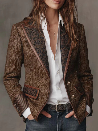 Consuelo | Blazer con Inserti a Spina di Pesce