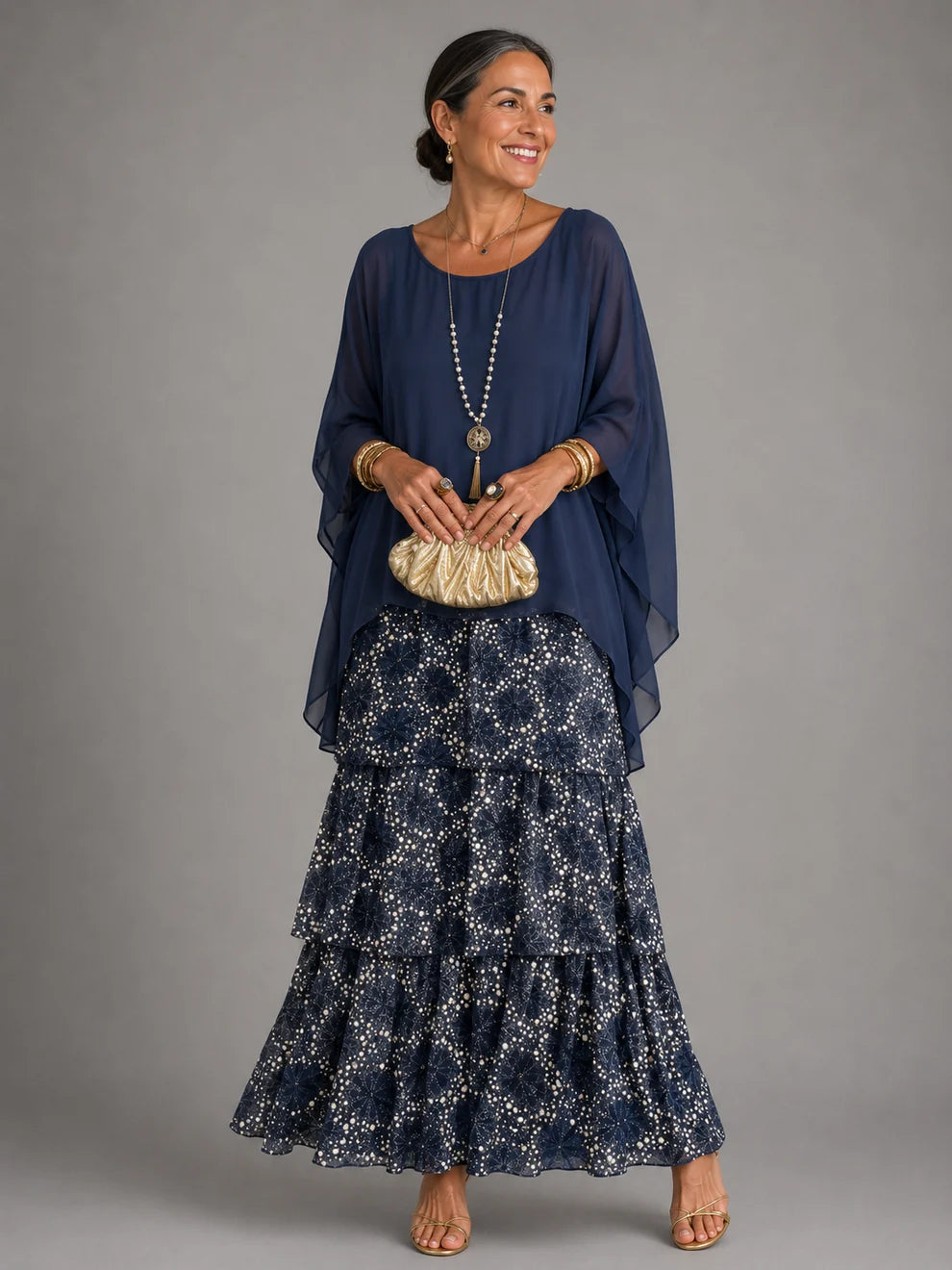 Ornella | Completo Blusa e Gonna a Balze