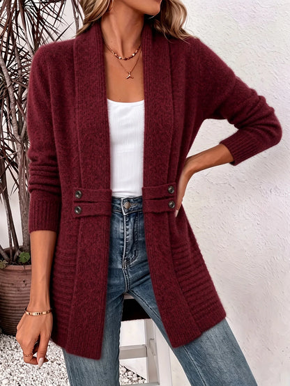 Xalviere | Cardigan elegante da donna - Aperto sul davanti e vita sagomata