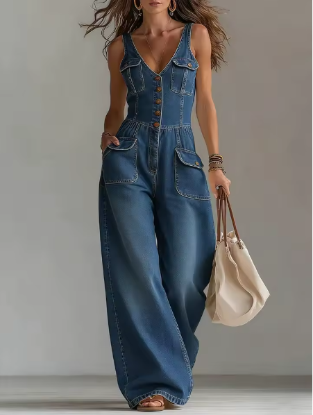 Corinna | denim con bottoni e tasche