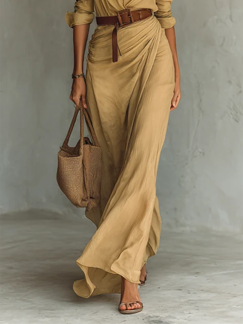Costanza | Abito Maxi con Collo Revers