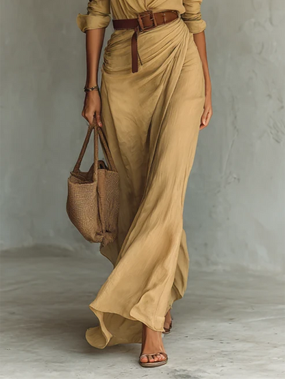Costanza | Abito Maxi con Collo Revers
