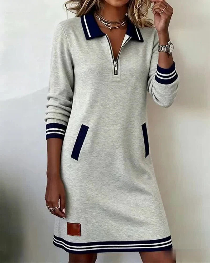 Noelia | Abito Casual a Maniche Lunghe con Cerniera
