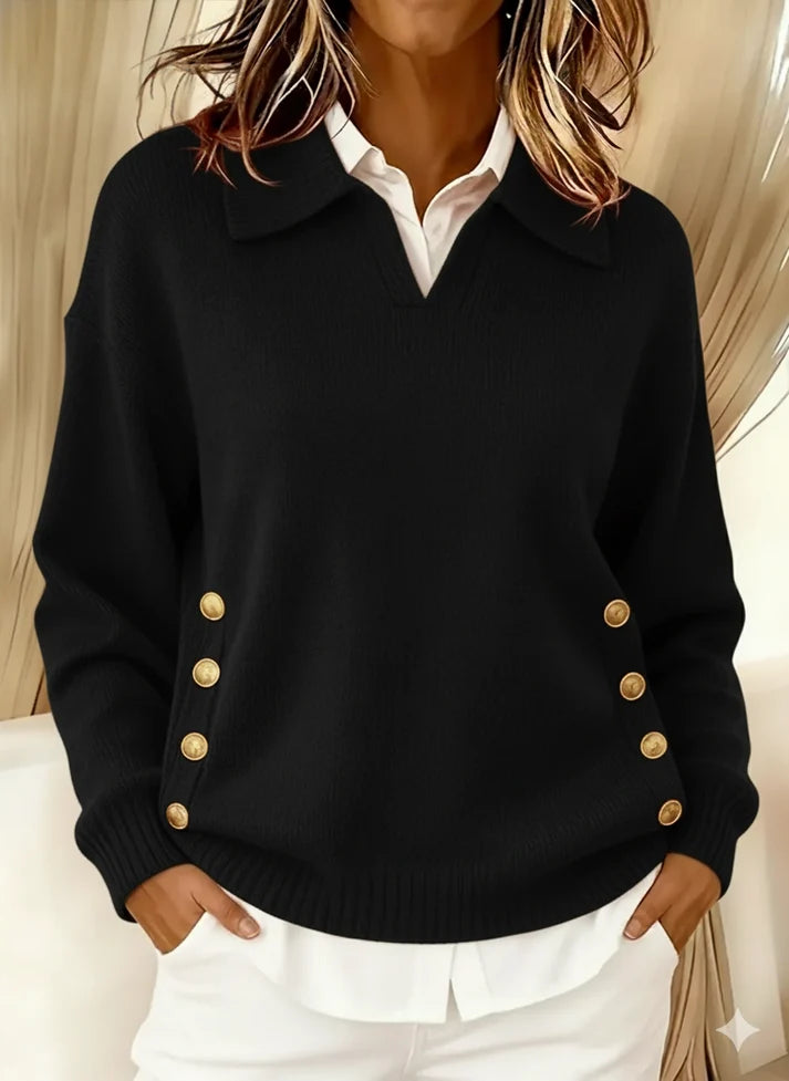 Antonietta | Maglione con Collo Polo e Bottoni