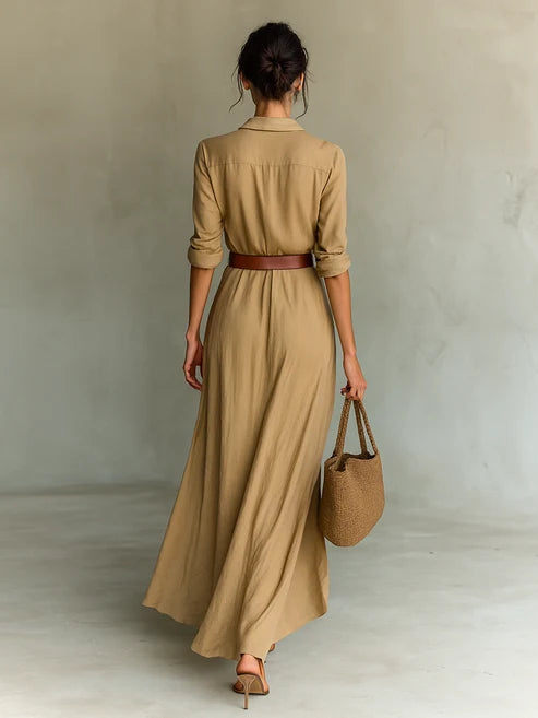 Costanza | Abito Maxi con Collo Revers
