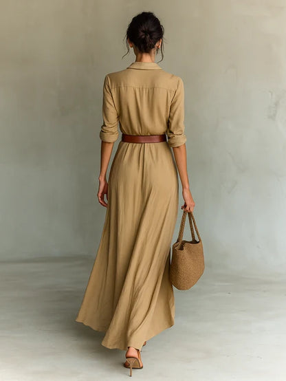 Costanza | Abito Maxi con Collo Revers